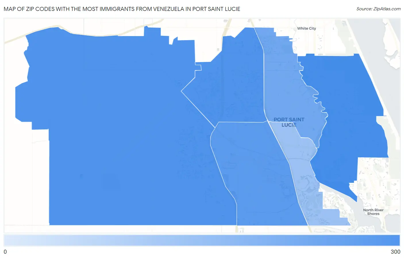Zip Codes with the Most Immigrants from Venezuela in Port Saint Lucie Map