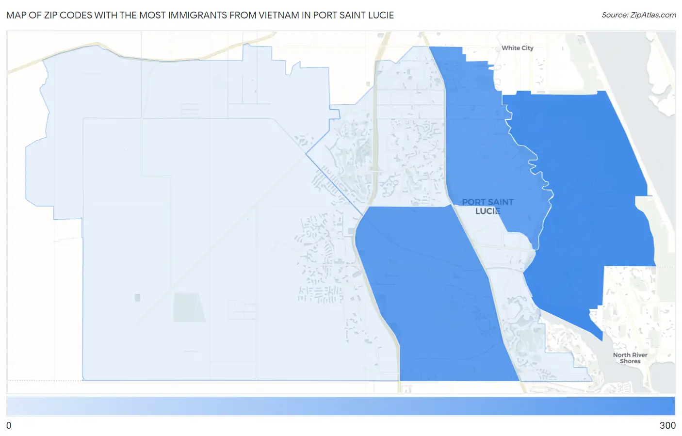 Zip Codes with the Most Immigrants from Vietnam in Port Saint Lucie Map