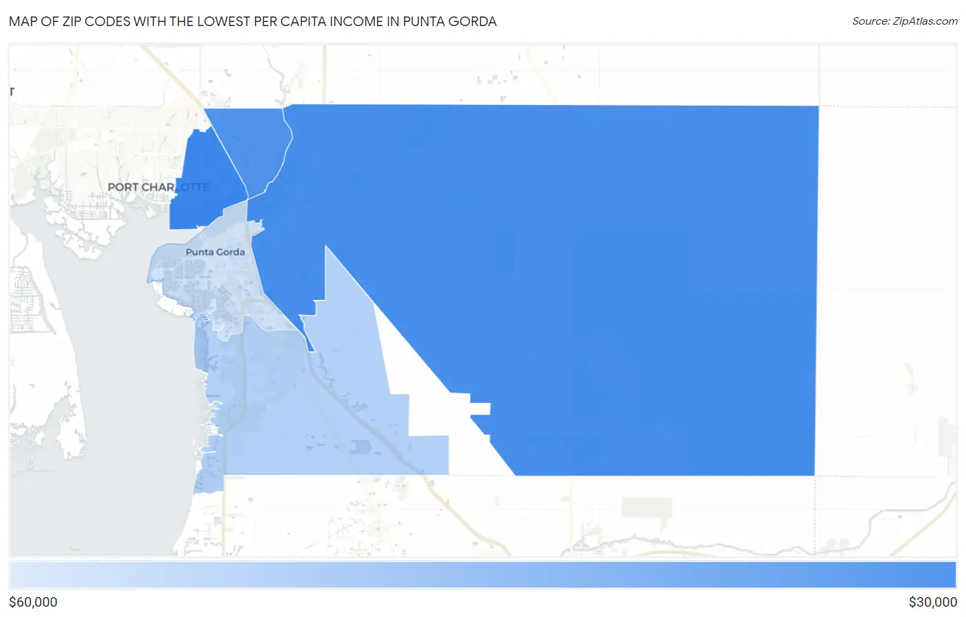 Zip Codes with the Lowest Per Capita Income in Punta Gorda Map
