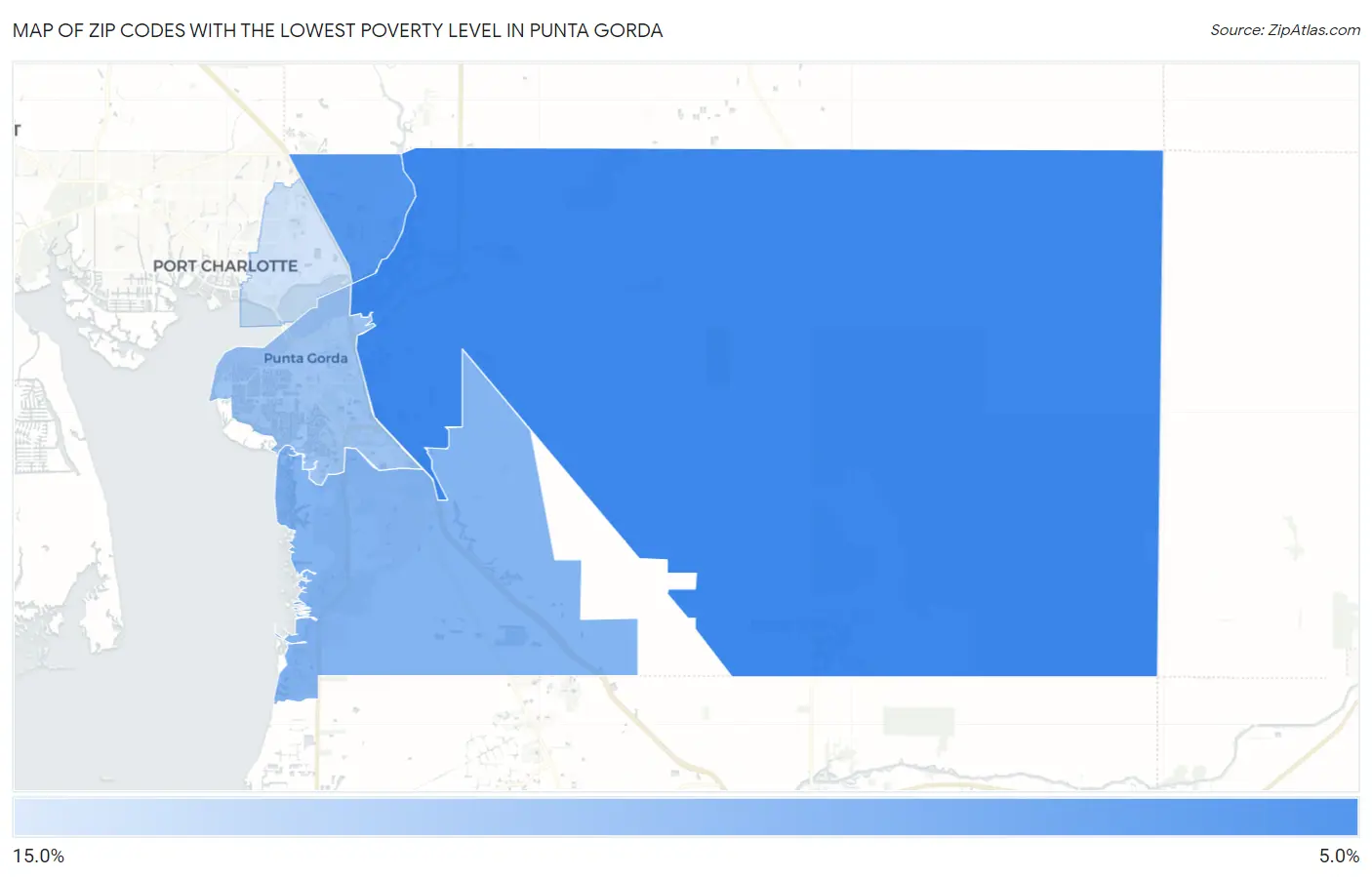 Zip Codes with the Lowest Poverty Level in Punta Gorda Map