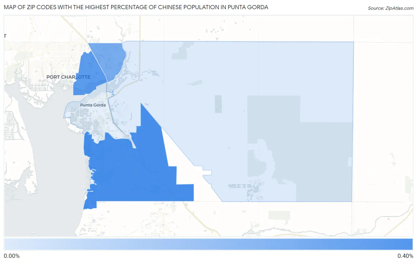 Zip Codes with the Highest Percentage of Chinese Population in Punta Gorda Map