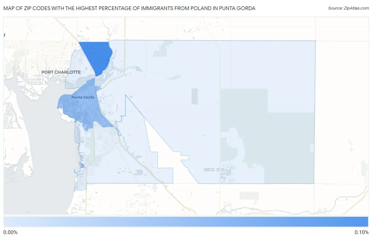 Zip Codes with the Highest Percentage of Immigrants from Poland in Punta Gorda Map