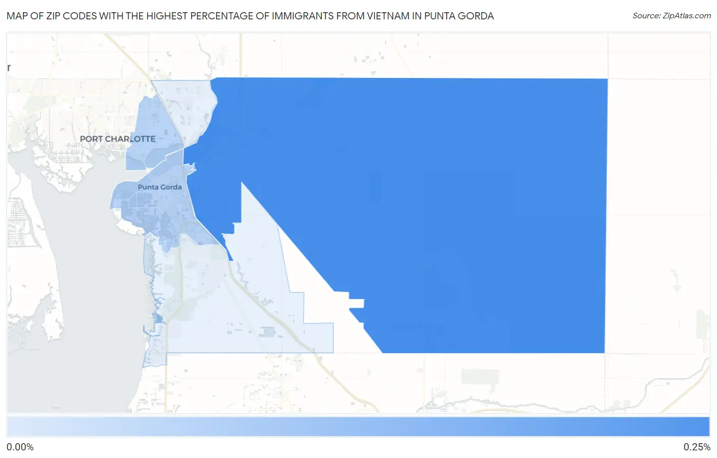 Zip Codes with the Highest Percentage of Immigrants from Vietnam in Punta Gorda Map