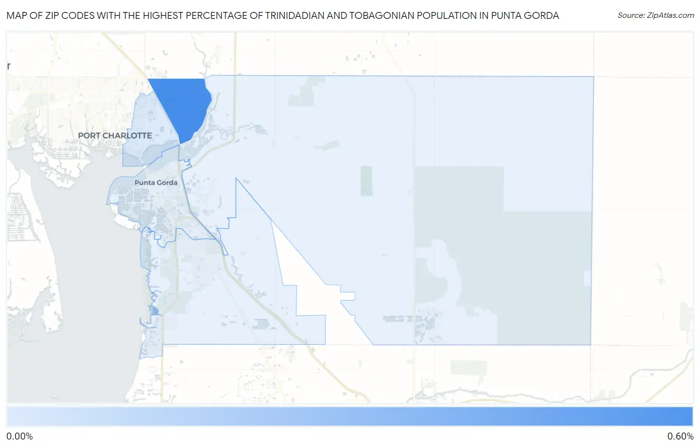 Zip Codes with the Highest Percentage of Trinidadian and Tobagonian Population in Punta Gorda Map