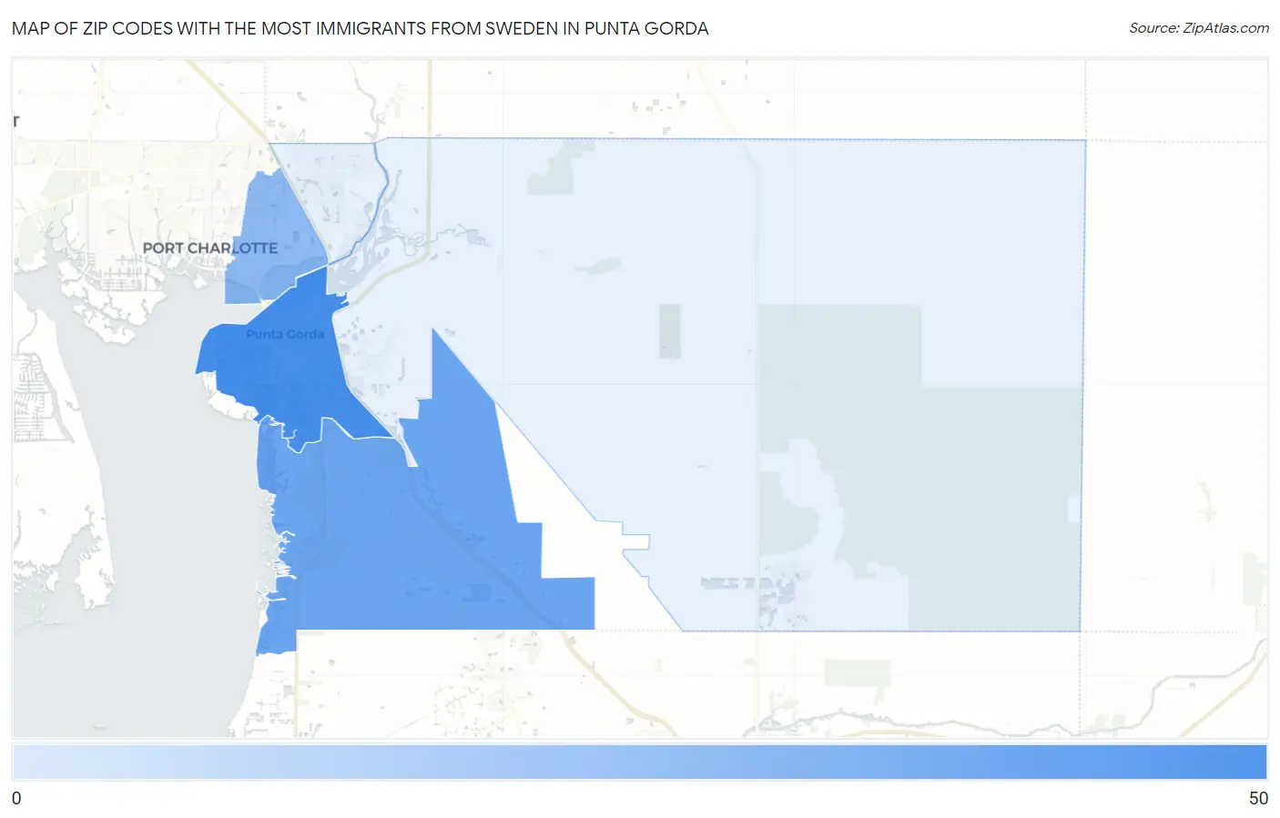 Zip Codes with the Most Immigrants from Sweden in Punta Gorda Map