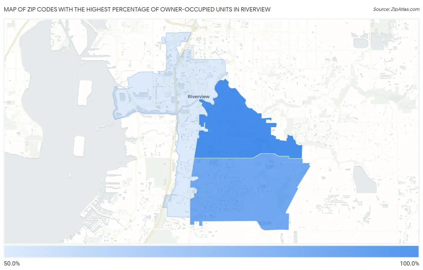 Zip Codes with the Highest Percentage of Owner-Occupied Units in Riverview Map