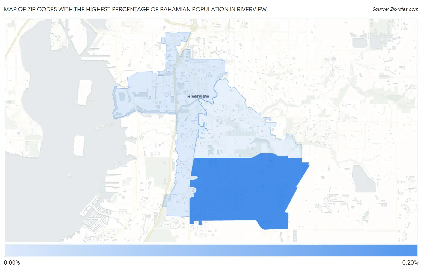 Zip Codes with the Highest Percentage of Bahamian Population in Riverview Map
