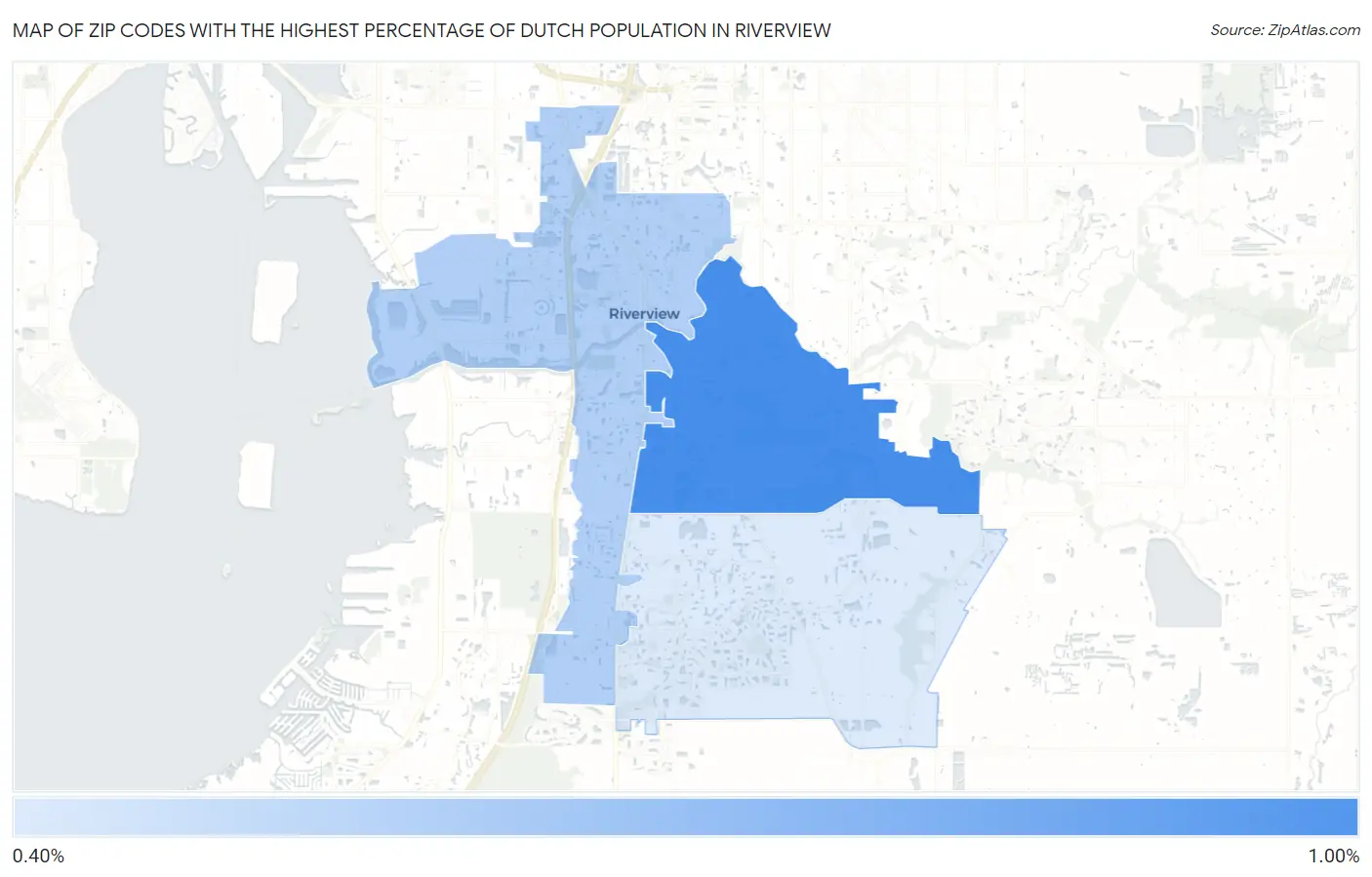 Zip Codes with the Highest Percentage of Dutch Population in Riverview Map