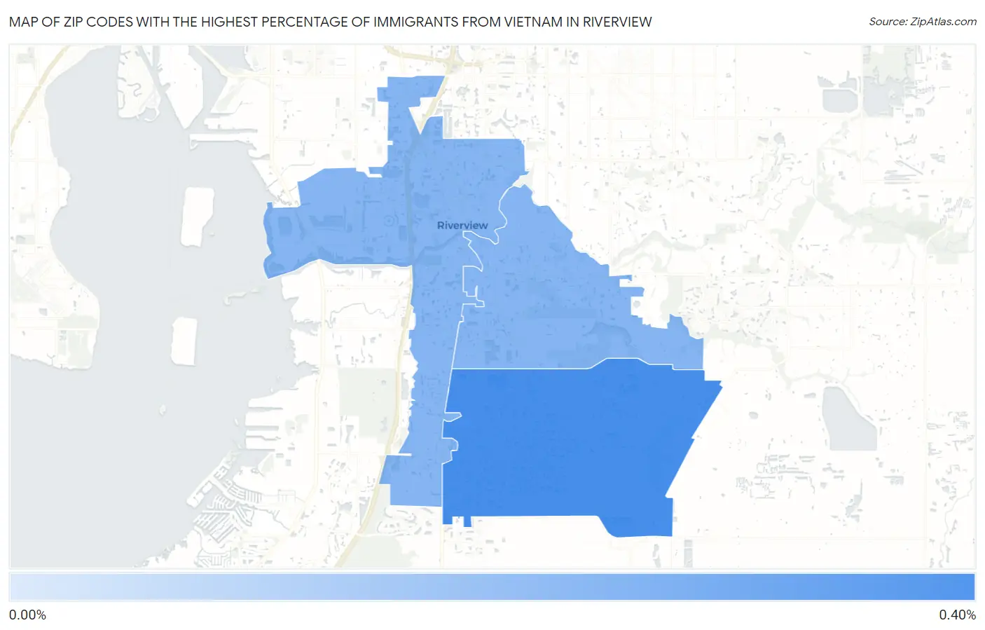 Zip Codes with the Highest Percentage of Immigrants from Vietnam in Riverview Map