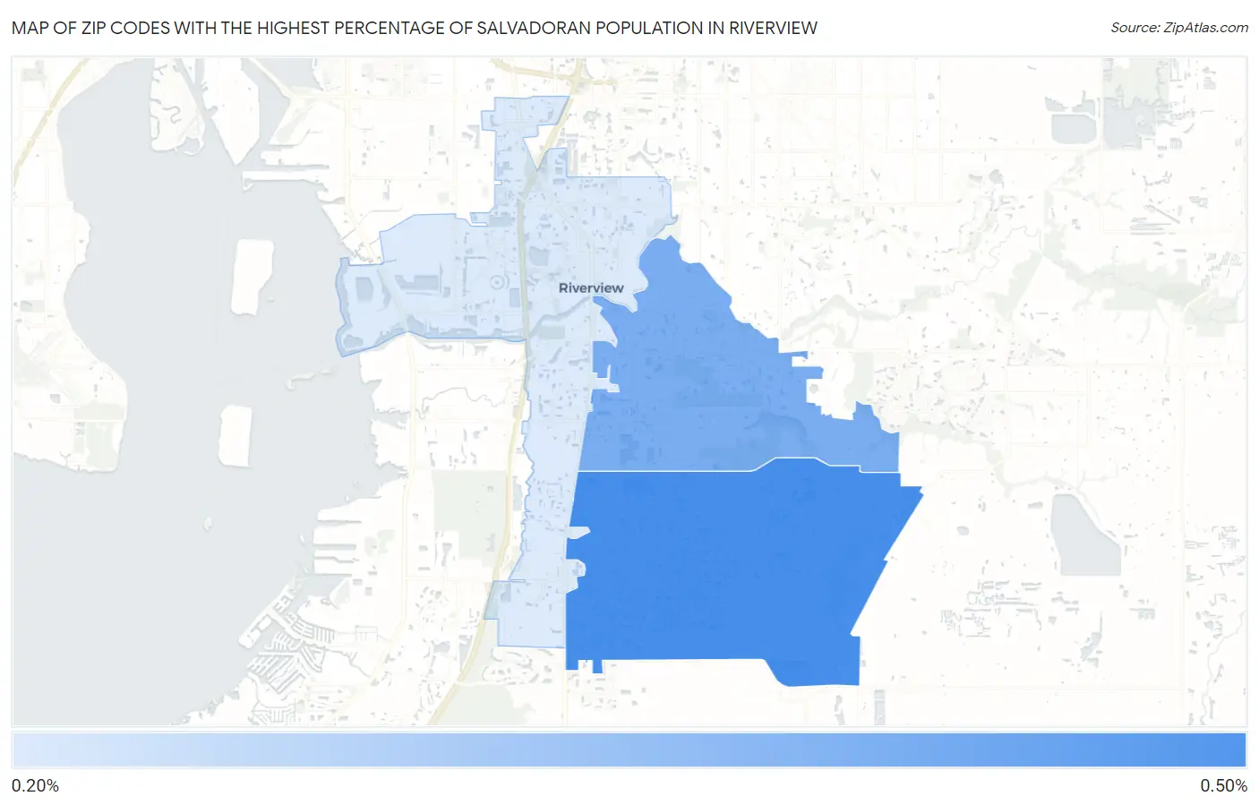Zip Codes with the Highest Percentage of Salvadoran Population in Riverview Map