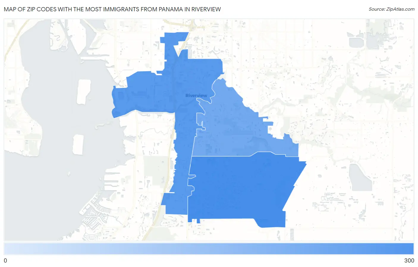 Zip Codes with the Most Immigrants from Panama in Riverview Map