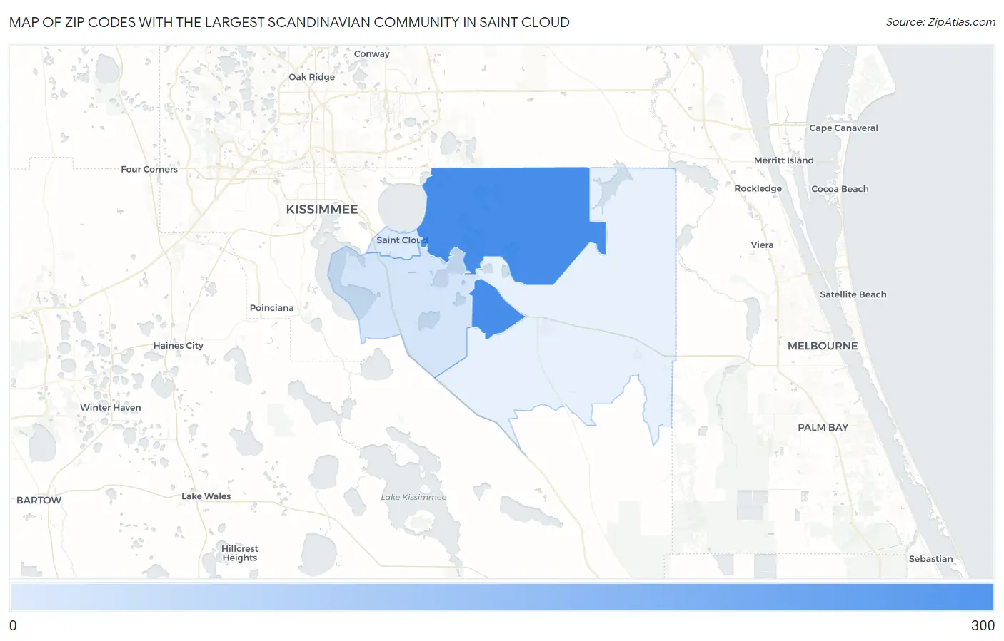 Zip Codes with the Largest Scandinavian Community in Saint Cloud Map