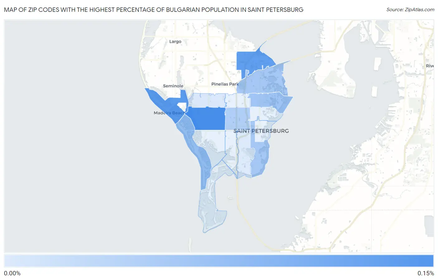 Zip Codes with the Highest Percentage of Bulgarian Population in Saint Petersburg Map