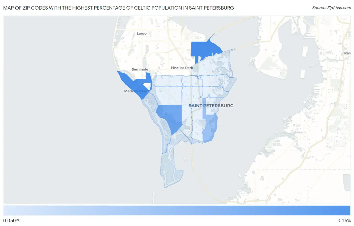 Zip Codes with the Highest Percentage of Celtic Population in Saint Petersburg Map