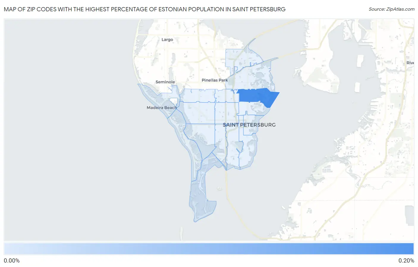 Zip Codes with the Highest Percentage of Estonian Population in Saint Petersburg Map