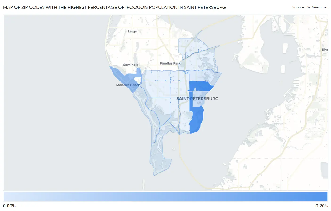Zip Codes with the Highest Percentage of Iroquois Population in Saint Petersburg Map