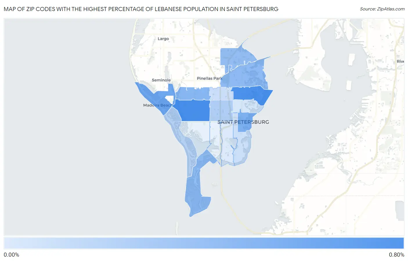 Zip Codes with the Highest Percentage of Lebanese Population in Saint Petersburg Map