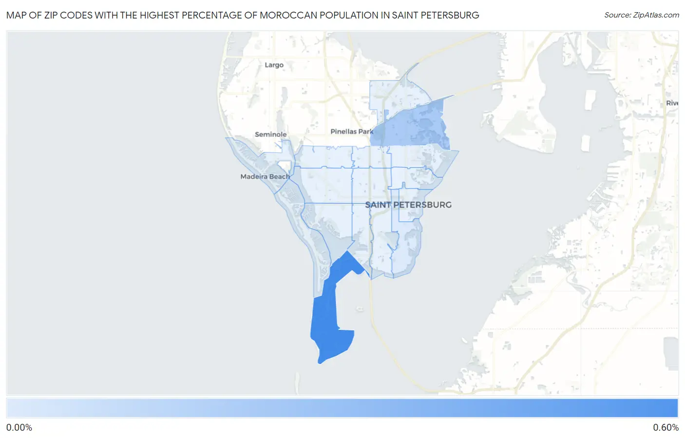 Zip Codes with the Highest Percentage of Moroccan Population in Saint Petersburg Map
