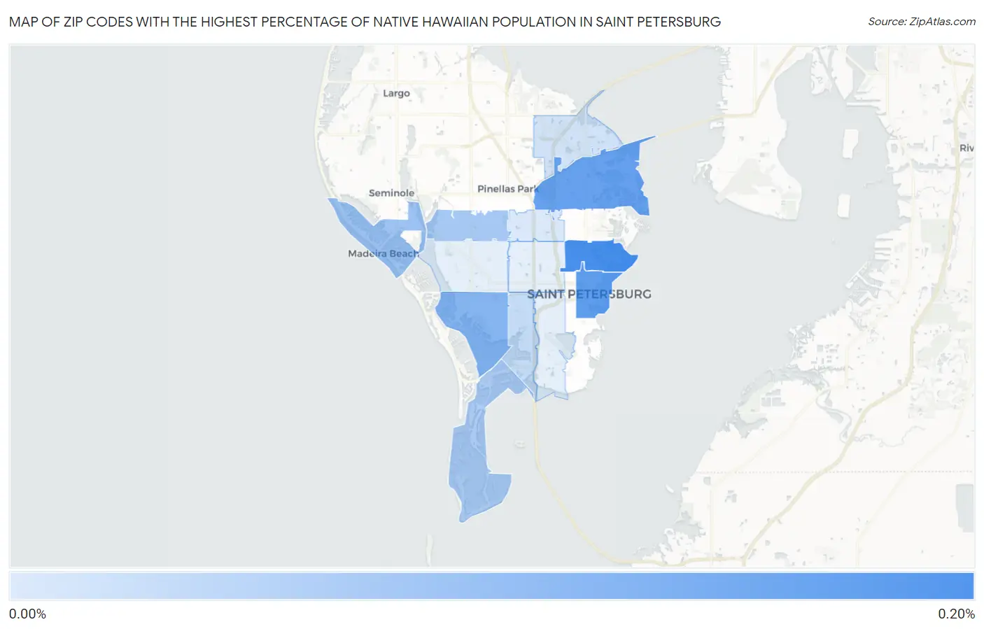 Zip Codes with the Highest Percentage of Native Hawaiian Population in Saint Petersburg Map