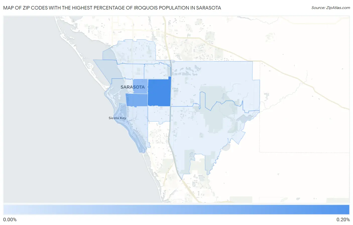 Zip Codes with the Highest Percentage of Iroquois Population in Sarasota Map
