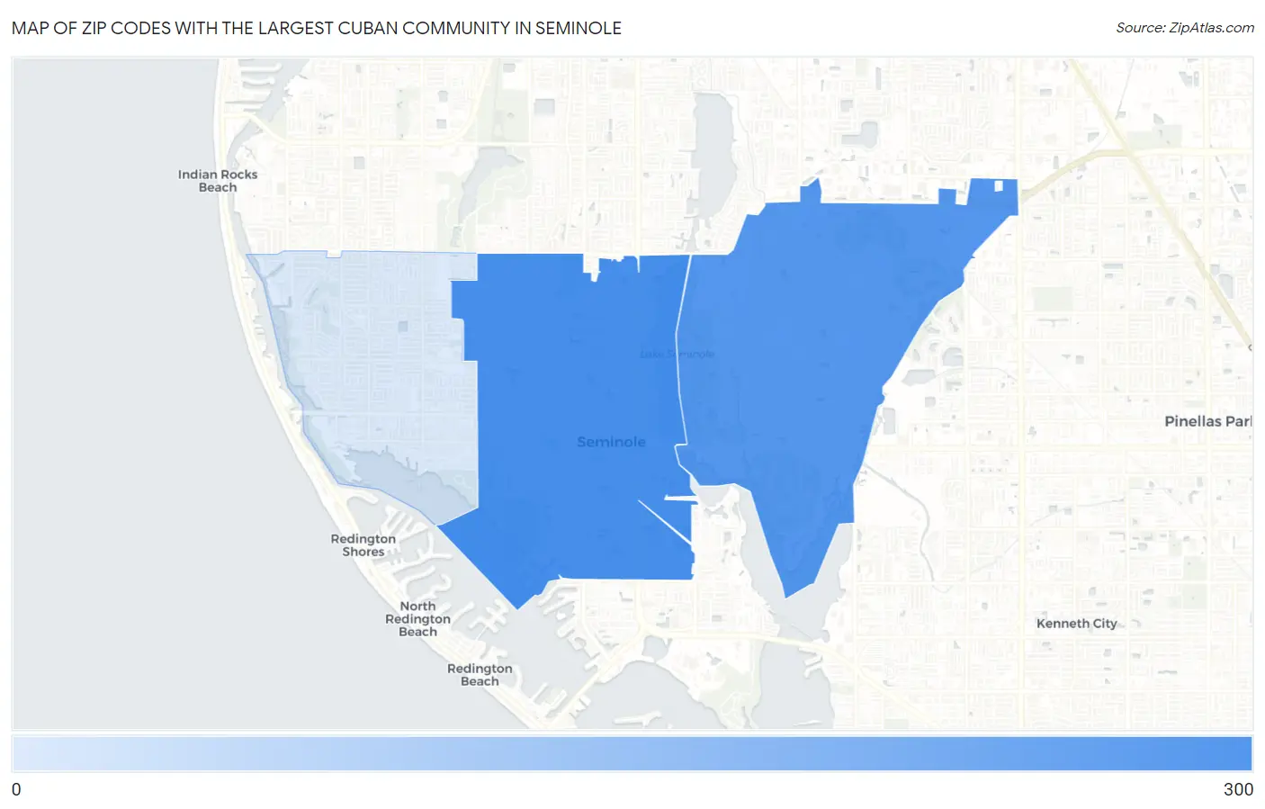 Zip Codes with the Largest Cuban Community in Seminole Map