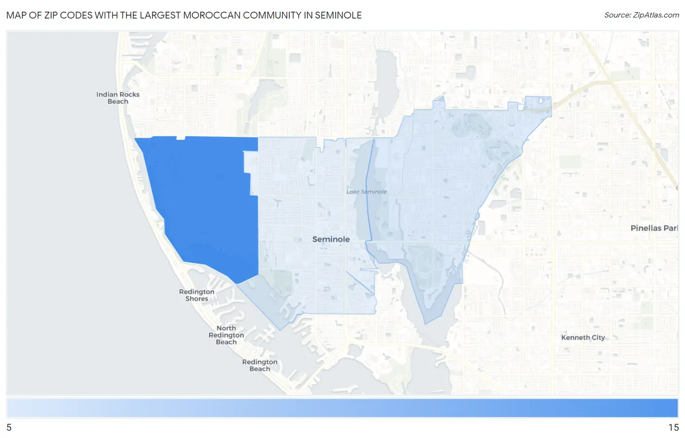 Zip Codes with the Largest Moroccan Community in Seminole Map