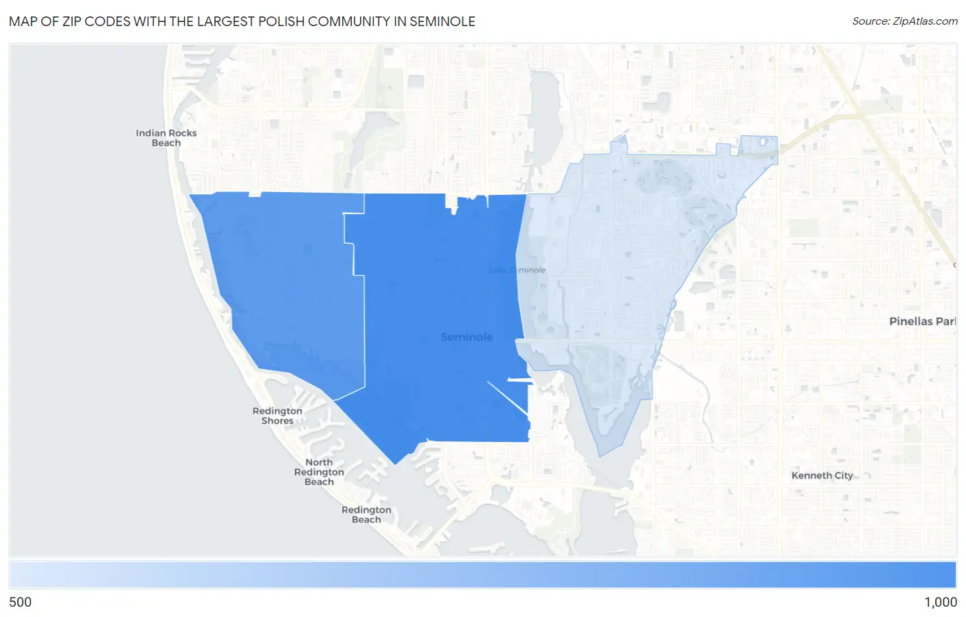 Zip Codes with the Largest Polish Community in Seminole Map