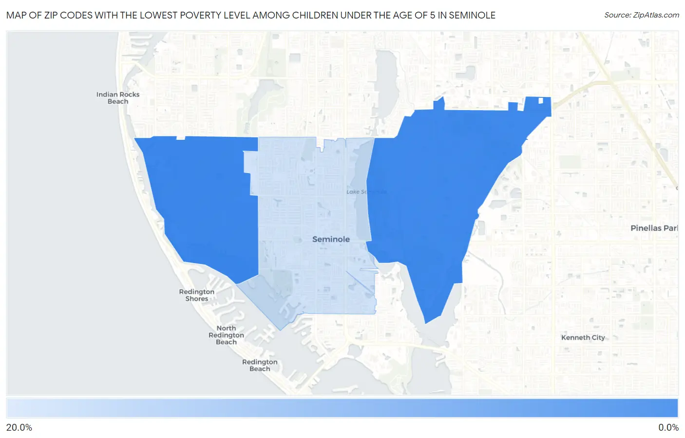 Zip Codes with the Lowest Poverty Level Among Children Under the Age of 5 in Seminole Map