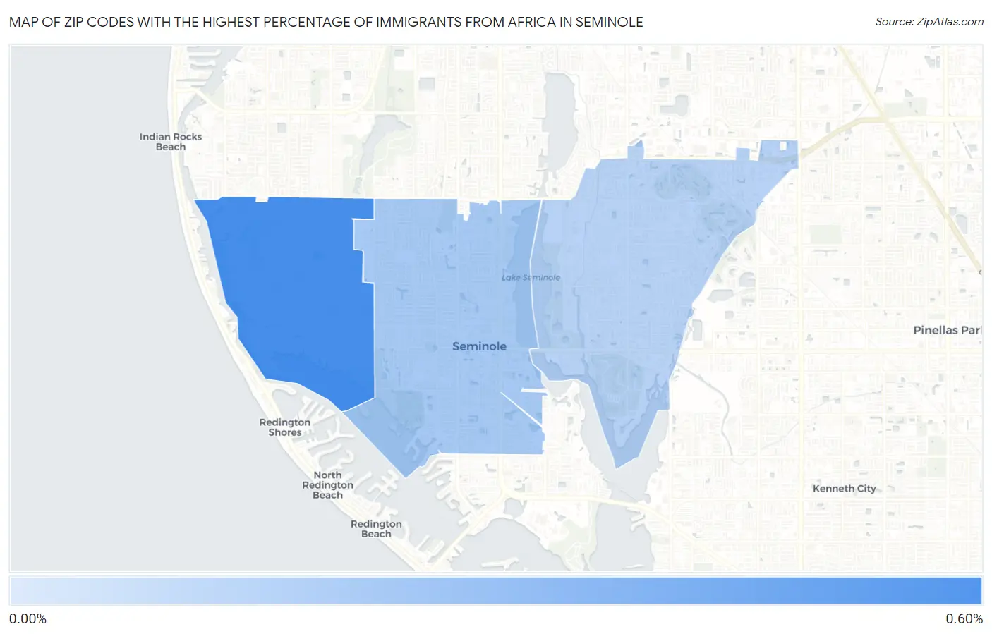 Zip Codes with the Highest Percentage of Immigrants from Africa in Seminole Map