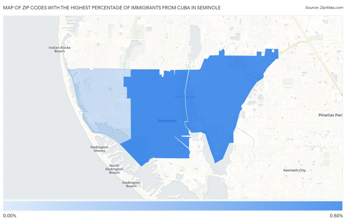Zip Codes with the Highest Percentage of Immigrants from Cuba in Seminole Map