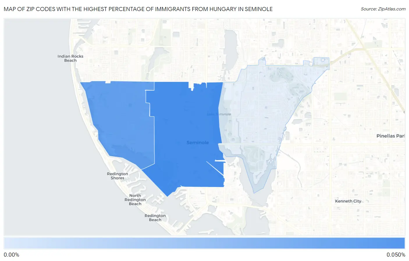 Zip Codes with the Highest Percentage of Immigrants from Hungary in Seminole Map