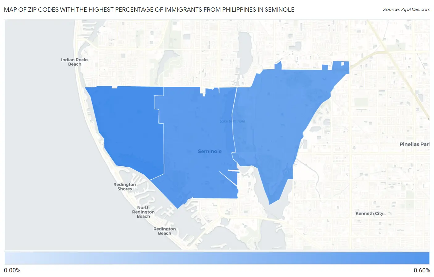 Zip Codes with the Highest Percentage of Immigrants from Philippines in Seminole Map