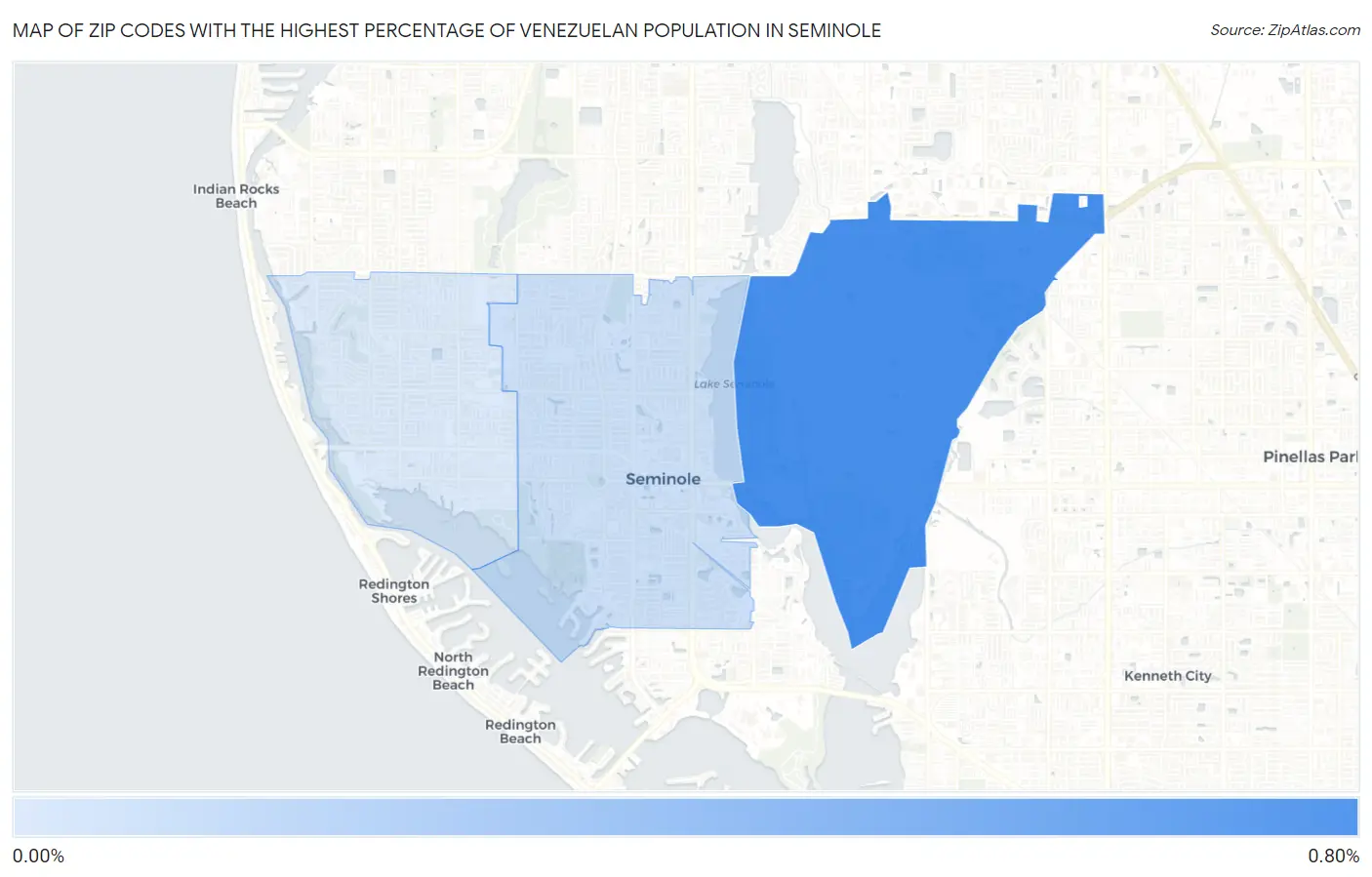Zip Codes with the Highest Percentage of Venezuelan Population in Seminole Map