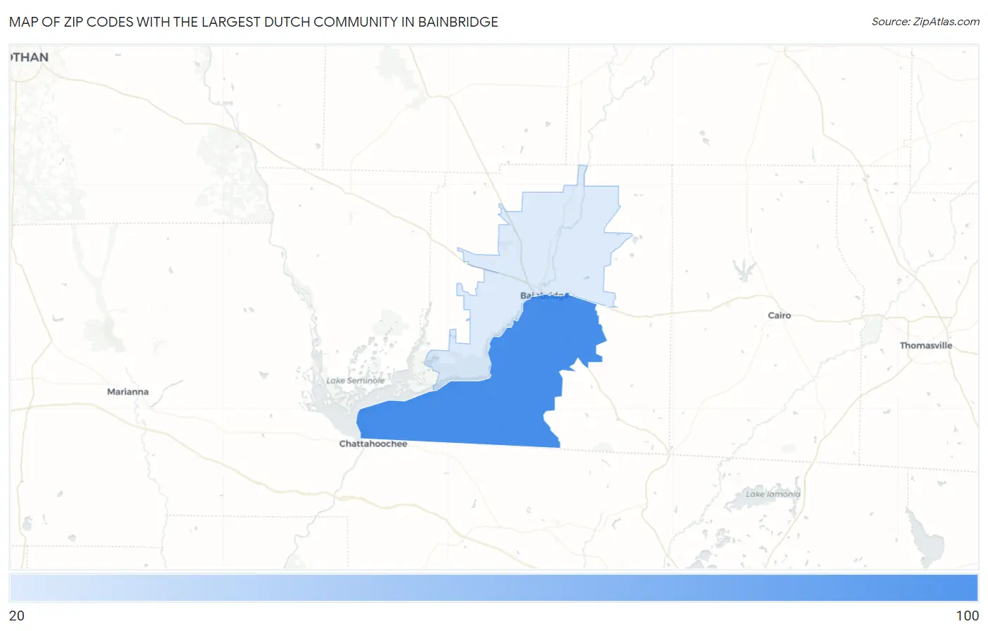 Zip Codes with the Largest Dutch Community in Bainbridge Map