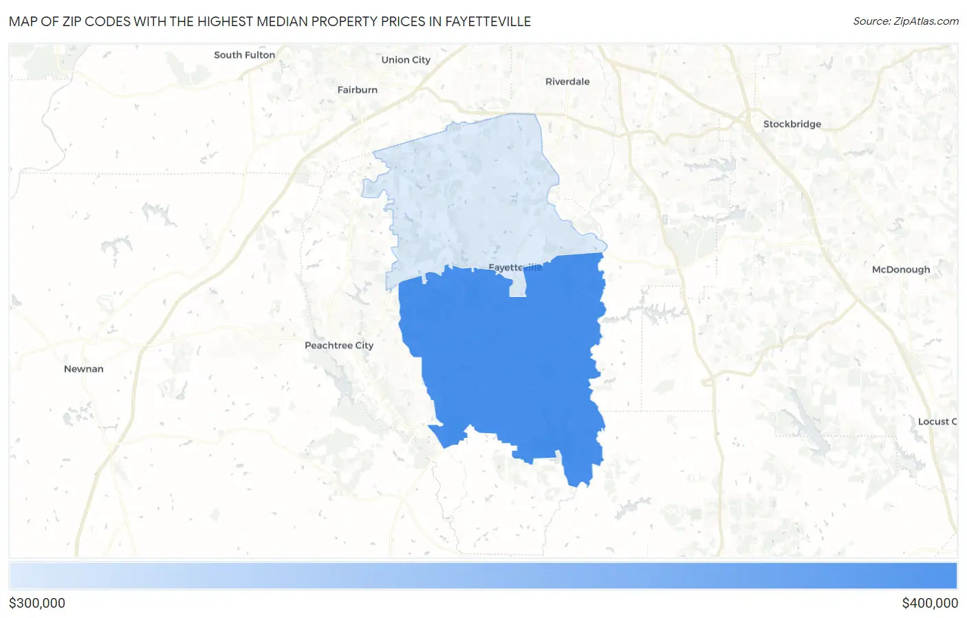 Zip Codes with the Highest Median Property Prices in Fayetteville Map