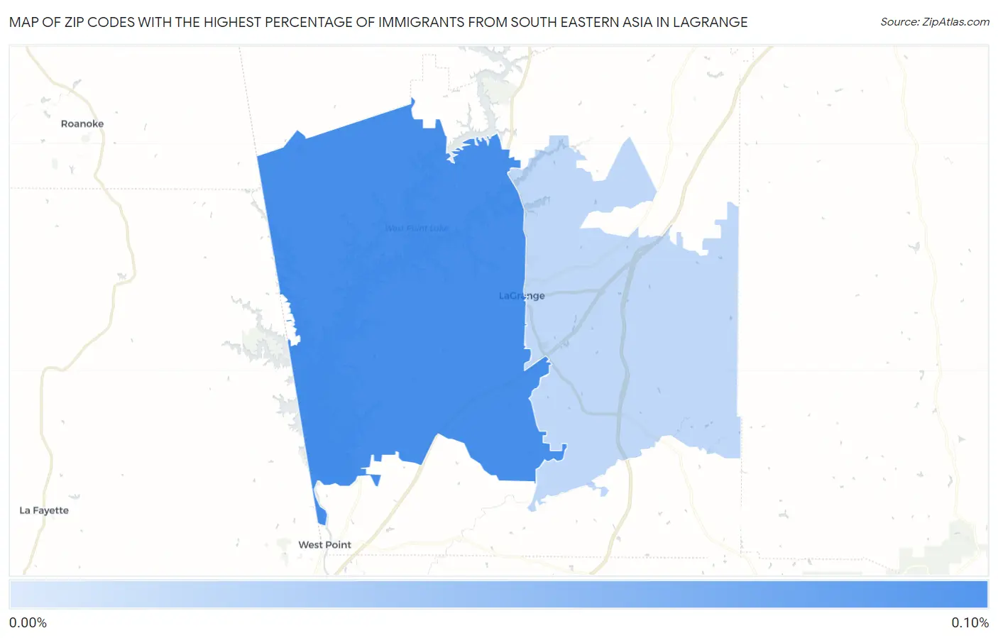 Zip Codes with the Highest Percentage of Immigrants from South Eastern Asia in Lagrange Map