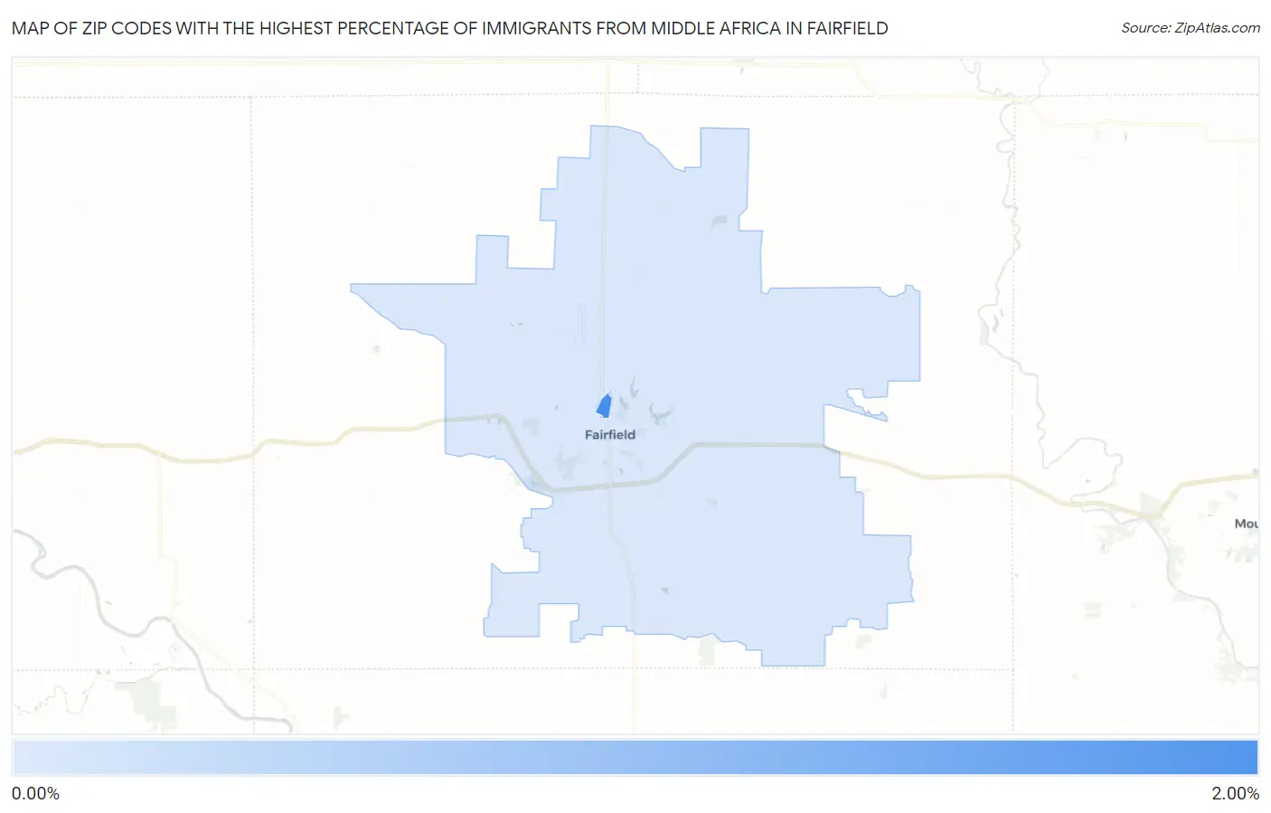 Zip Codes with the Highest Percentage of Immigrants from Middle Africa in Fairfield Map