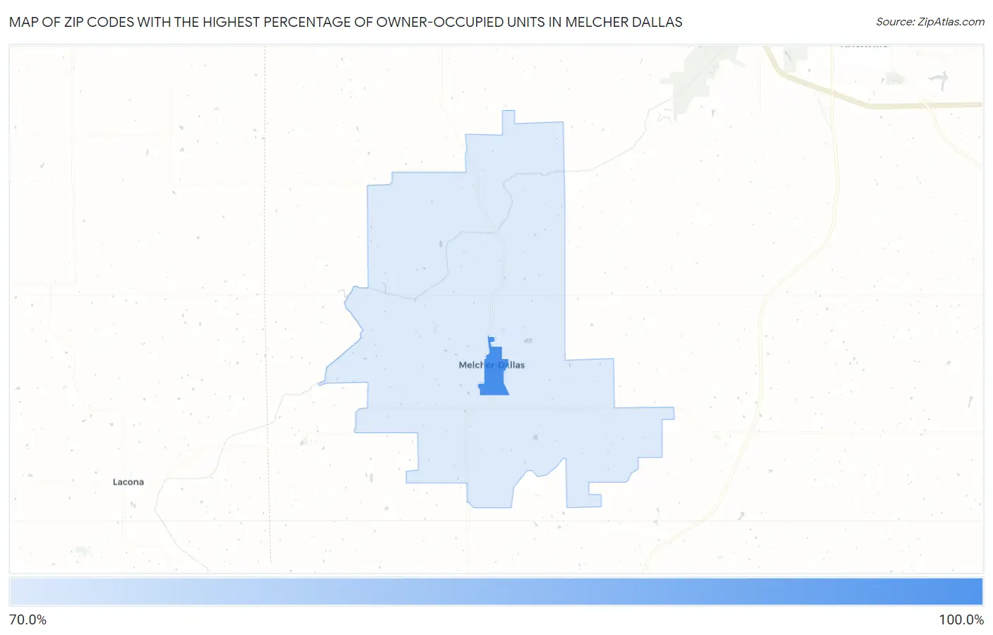 Zip Codes with the Highest Percentage of Owner-Occupied Units in Melcher Dallas Map