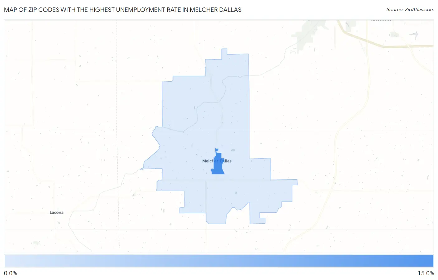 Zip Codes with the Highest Unemployment Rate in Melcher Dallas Map