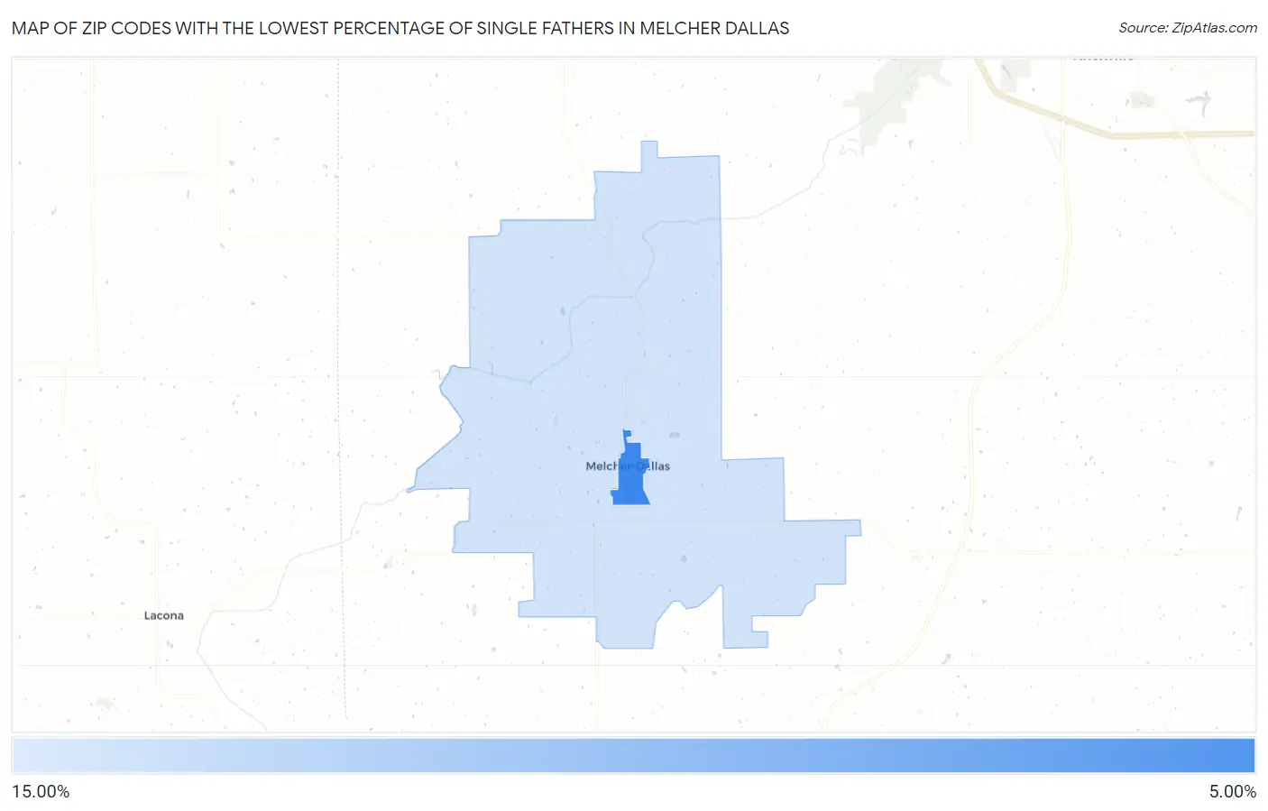 Zip Codes with the Lowest Percentage of Single Fathers in Melcher Dallas Map
