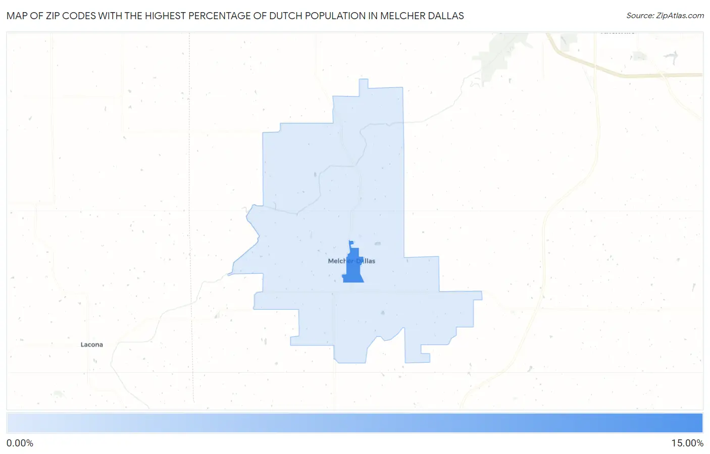 Zip Codes with the Highest Percentage of Dutch Population in Melcher Dallas Map