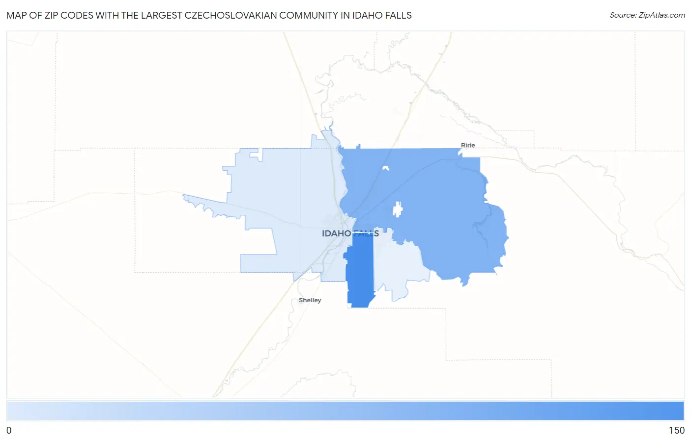Zip Codes with the Largest Czechoslovakian Community in Idaho Falls Map