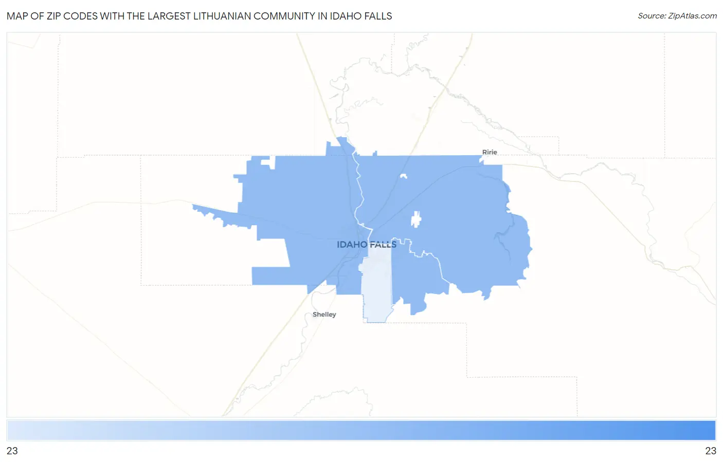 Zip Codes with the Largest Lithuanian Community in Idaho Falls Map