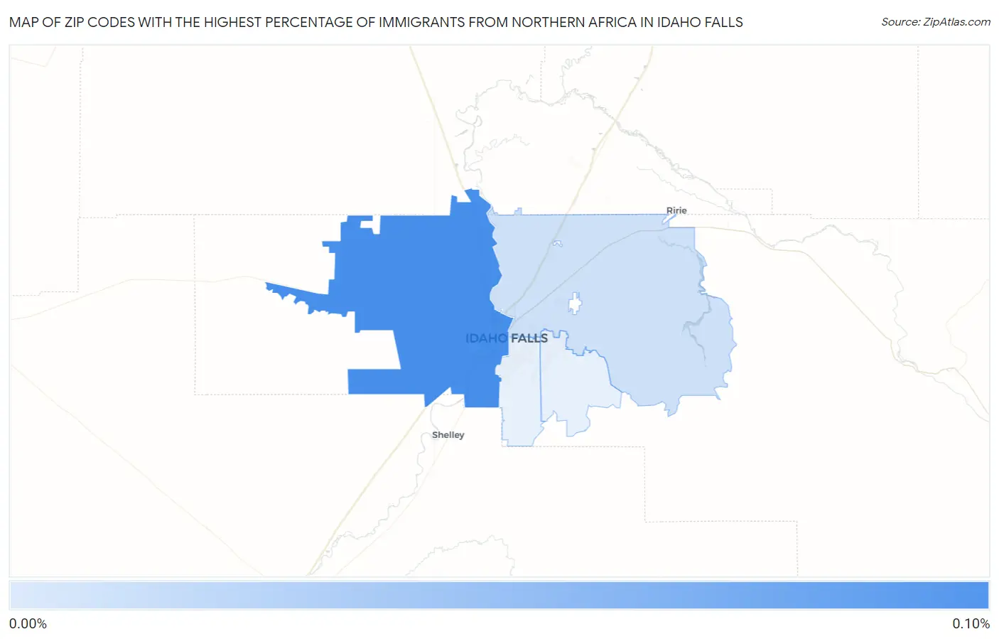Zip Codes with the Highest Percentage of Immigrants from Northern Africa in Idaho Falls Map