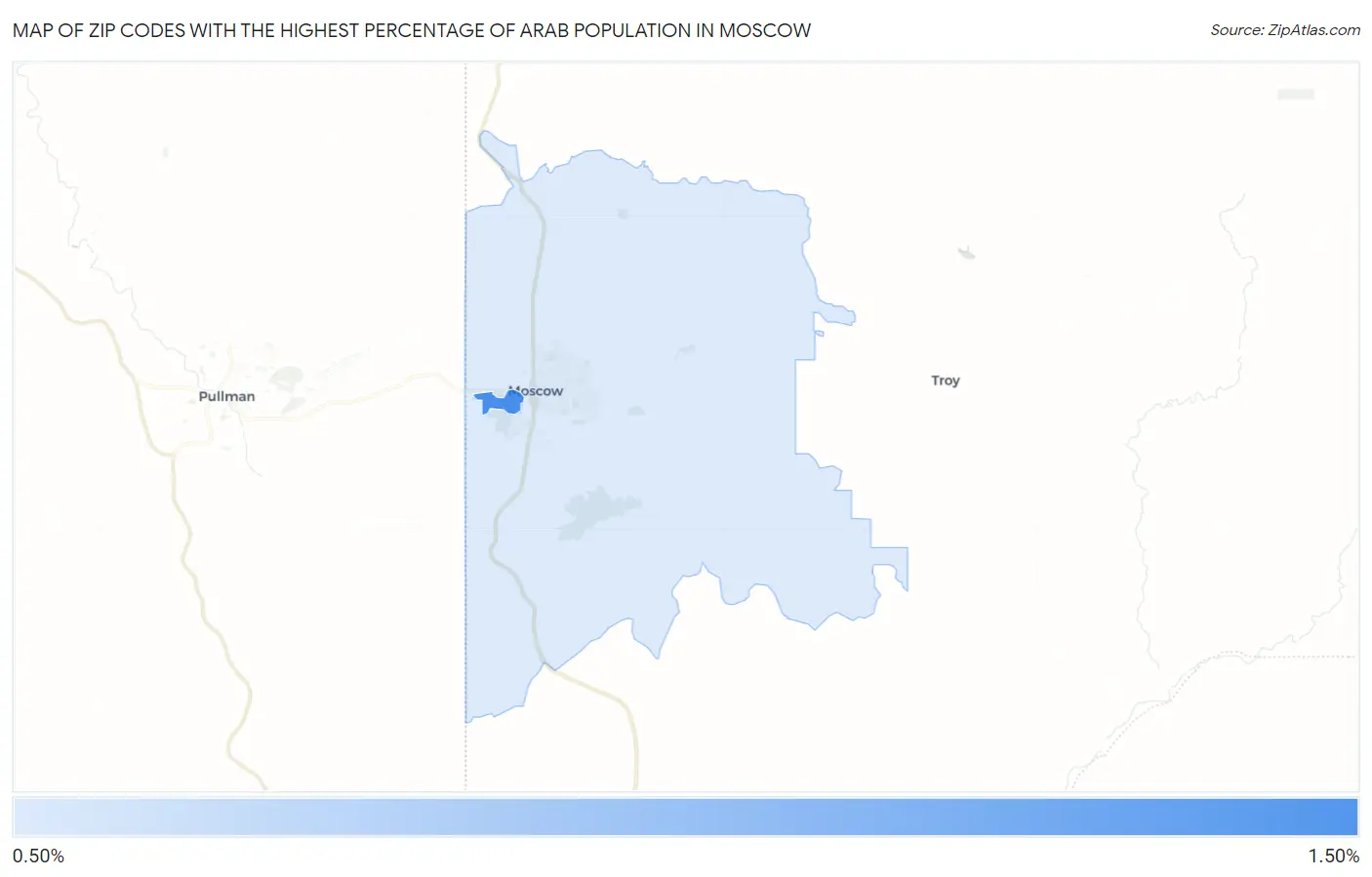 Zip Codes with the Highest Percentage of Arab Population in Moscow Map