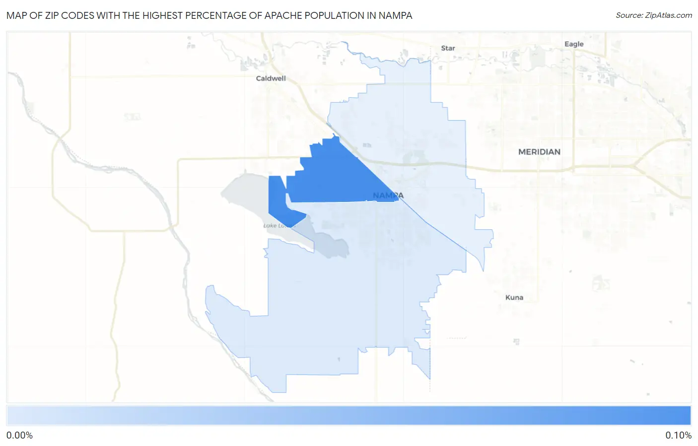 Zip Codes with the Highest Percentage of Apache Population in Nampa Map