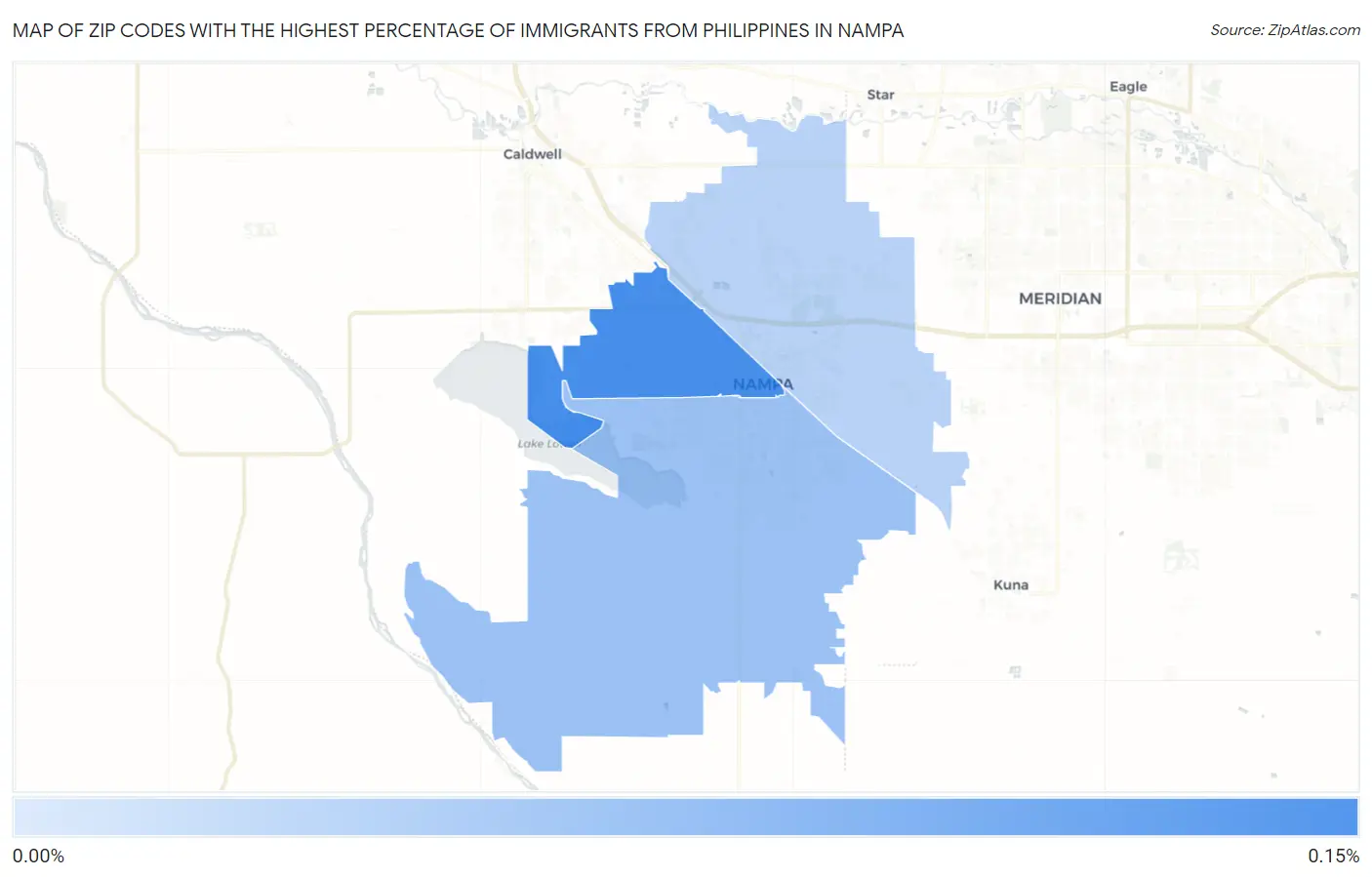 Zip Codes with the Highest Percentage of Immigrants from Philippines in Nampa Map