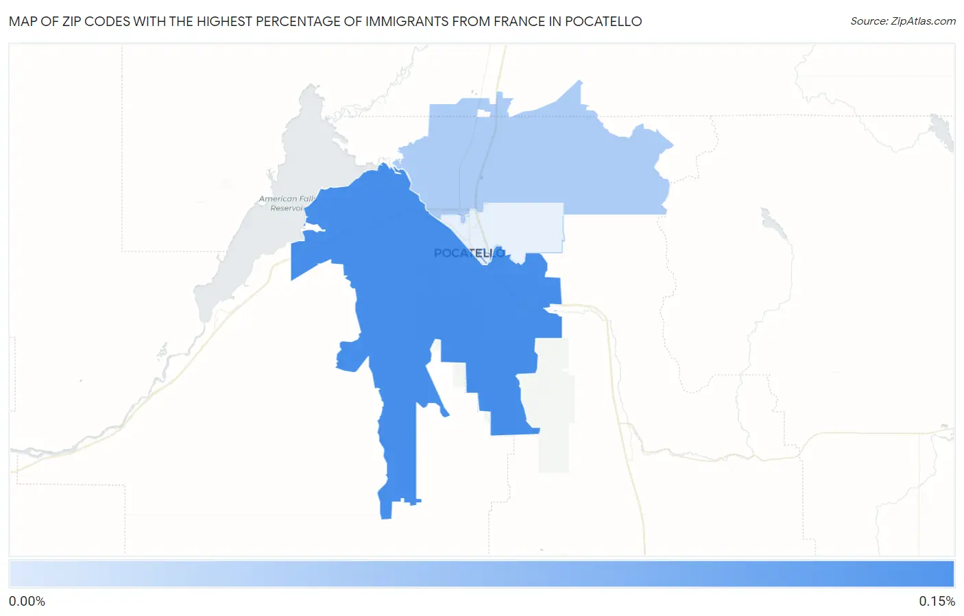 Zip Codes with the Highest Percentage of Immigrants from France in Pocatello Map