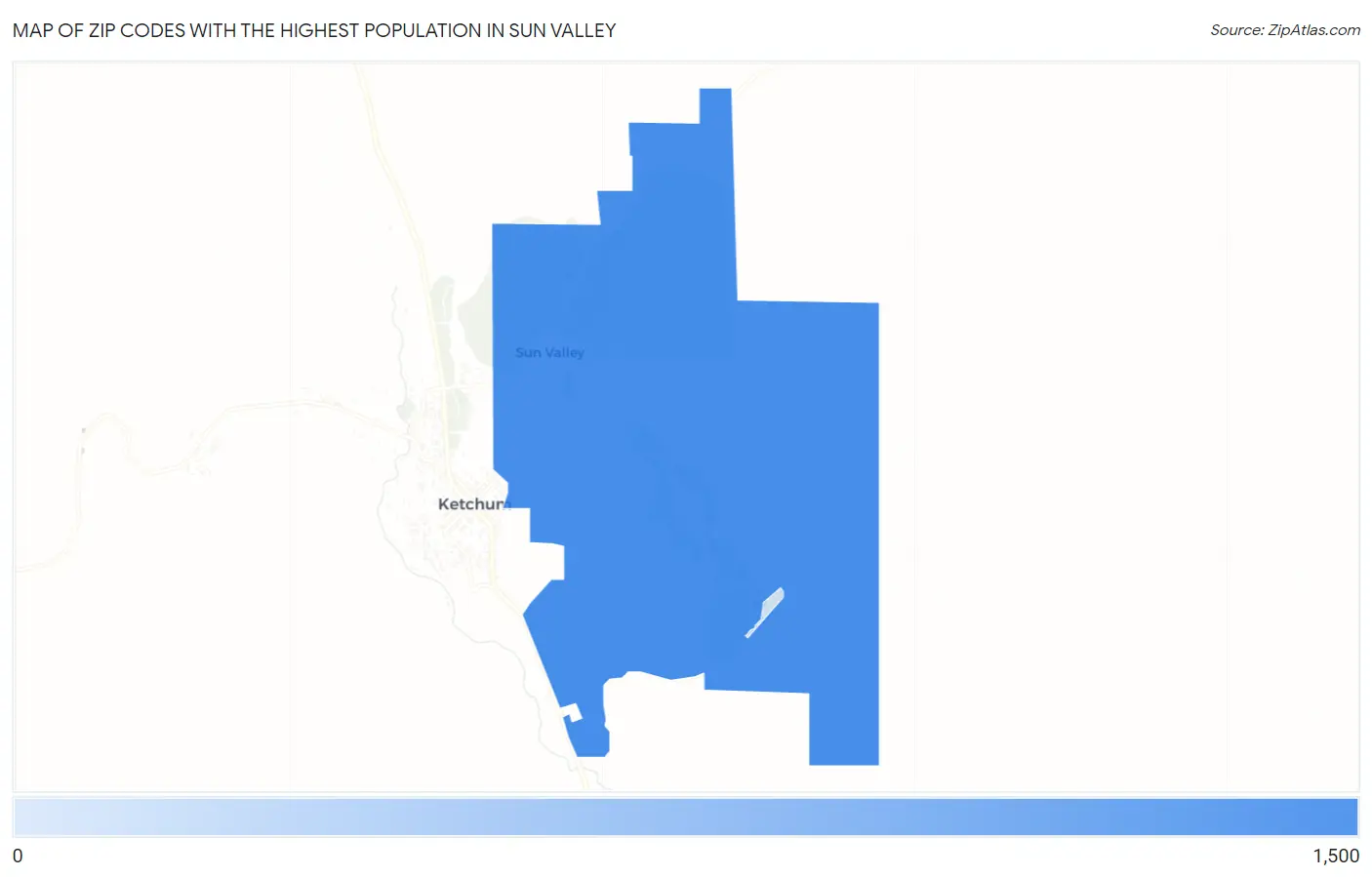 Zip Codes with the Highest Population in Sun Valley Map
