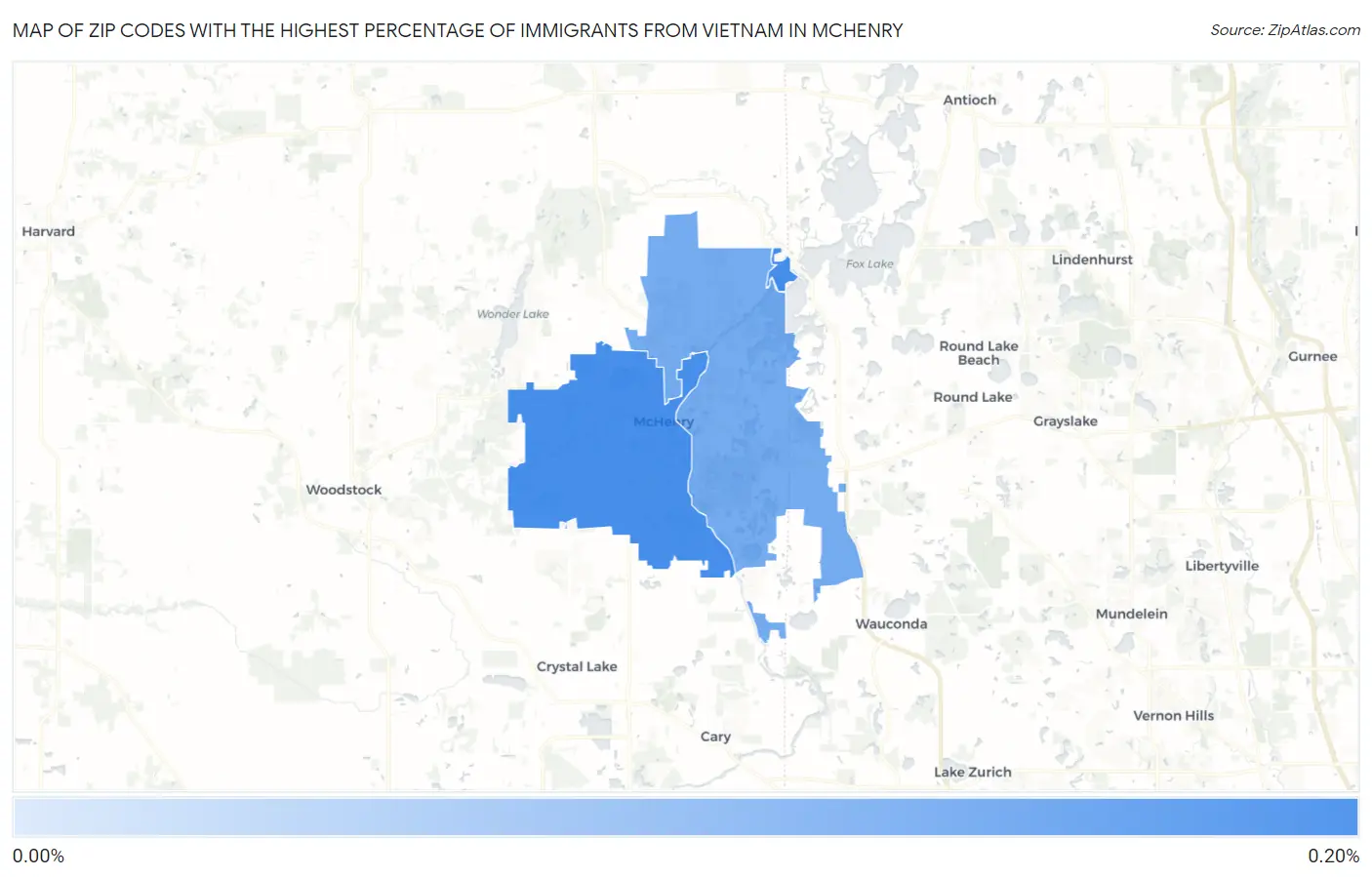 Zip Codes with the Highest Percentage of Immigrants from Vietnam in Mchenry Map